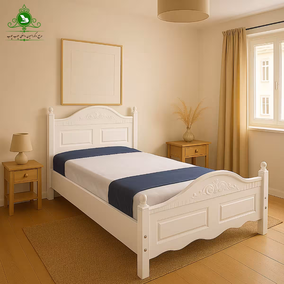 تخت خواب یک و نیم نفره مدل تبسم عرض 120