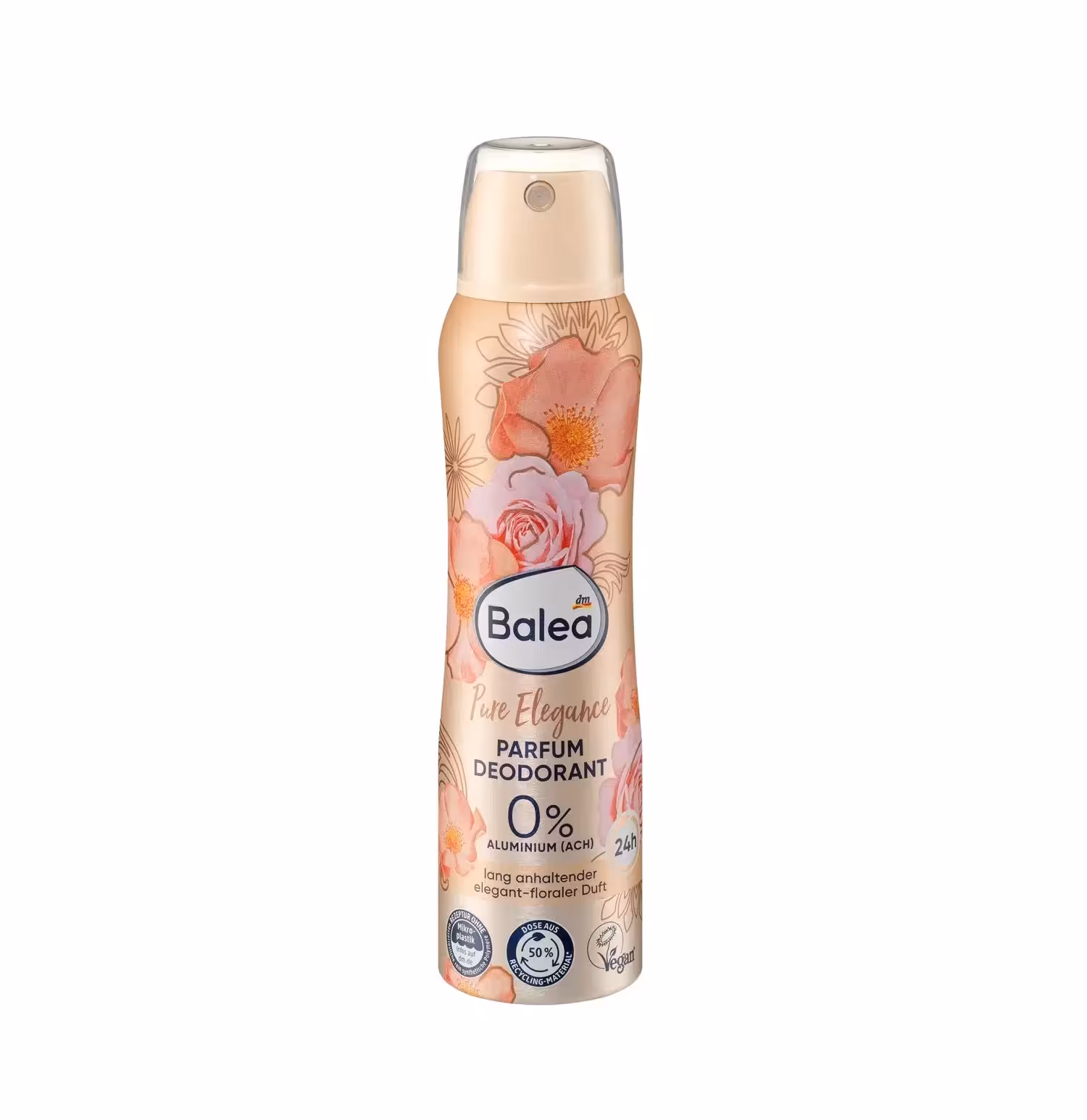 اسپری دئودورانت پرفیوم زنانه باله آ آلومینیوم صفر حجم150میل مدل تمیزی Balea Pure Elegance