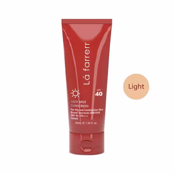 کرم ضد آفتاب ضد لک لایت پوست چرب و مختلط SPF 40 لافارر Lafarrerr