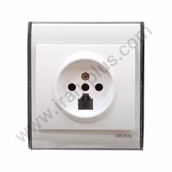 پریز تلفن دوکاره مدل ایران 2008 سفید