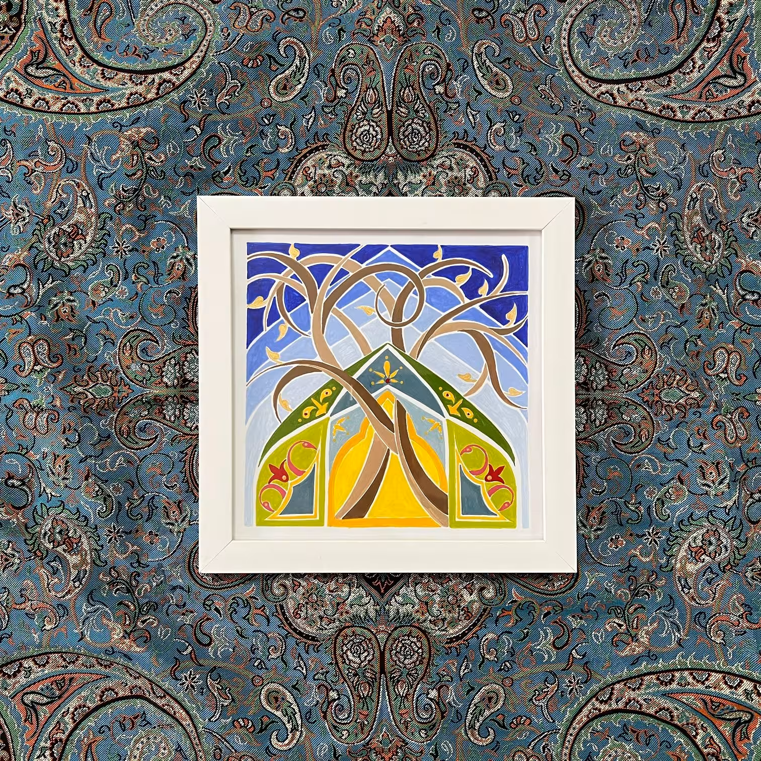 تابلوی دیواری اکریلیک طرح ملکوت - کد 160 - ابعاد 20 در 20 - هنر دست هنرمند