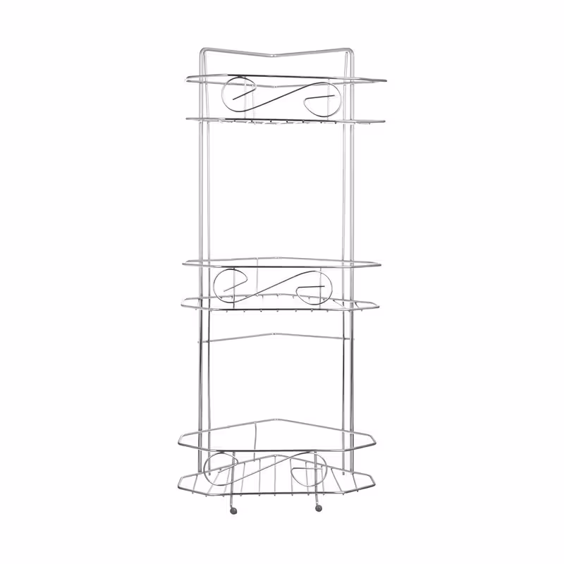 قفسه حمام شکیبا مدل H Corner Chrome 3 | کالا مکس