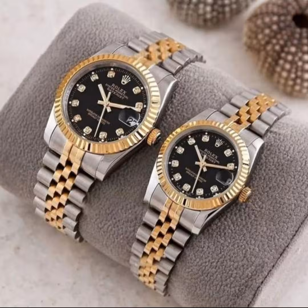 ساعت ست زنانه مردانه رولکس Rolex صفحه مشکی