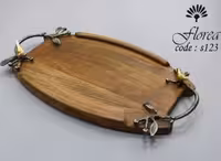 سینی بیضی دسته پیوتر طرح پرنده برند فلورا Florea سایز بزرگ