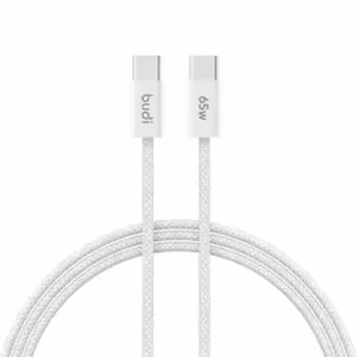 کابل شارژ کنفی USB-C به USB-C بودی مدل Budi DC252TT10W به طول 1 متر