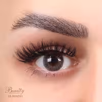 لنز رنگی فصلی بیوتی 500 ساعته، شماره 12 مدل BOA311 هاله دار و رگه دار طوسی عسلی متوسط BEAUTY COLORED CONTACT LENS NUMBER 12 BOA311