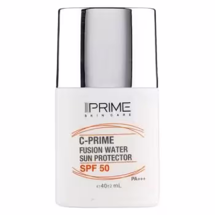 فلوئید ضد آفتاب بی‌رنگ پرایم SPF50 مدل C-Prime Fusion Water مناسب انواع پوست، حجم 40 میلی‌لیتر