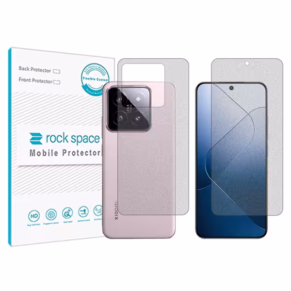 گلس صفحه نمایش و پشت گوشی شیائومی 14 مدل نانو هیدروژل گیمینگ برند راک اسپیس کدSS