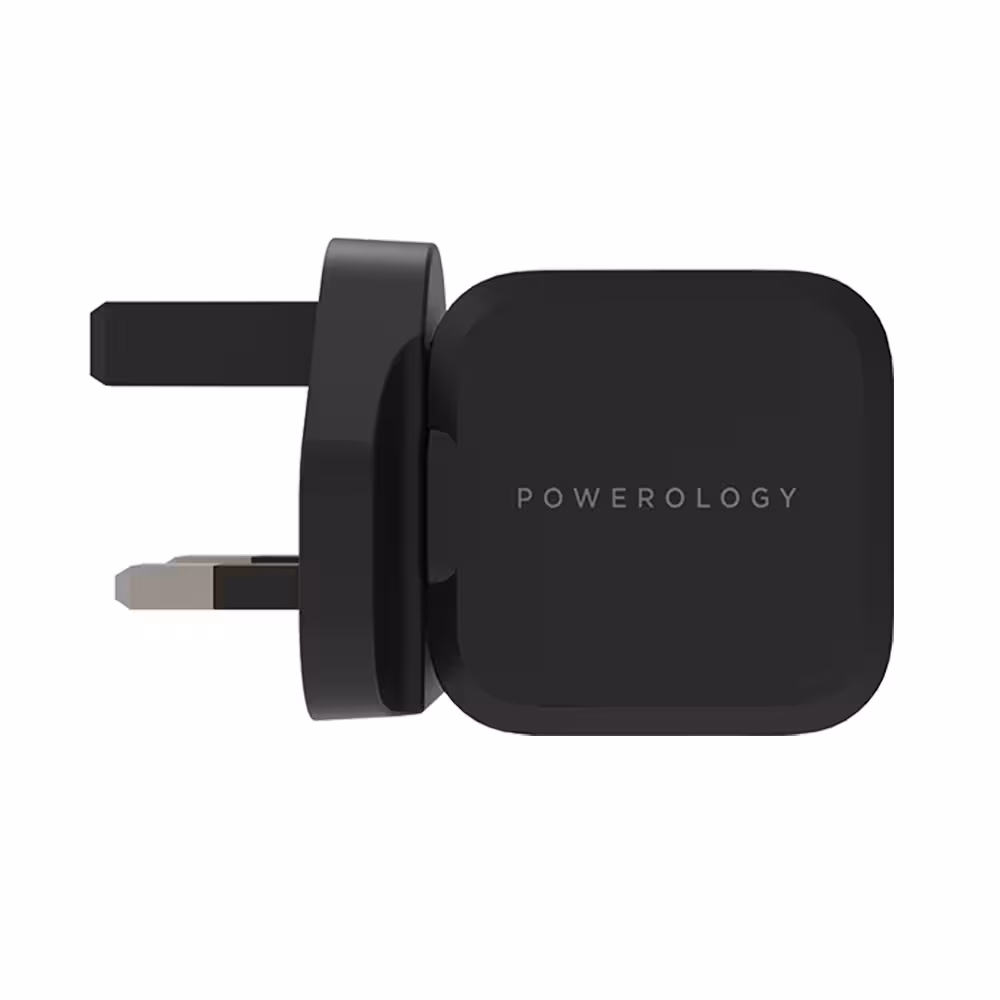 شارژر دیواری 20 وات پاورولوژی مدل Ultra Compact USB-C- سه شاخه