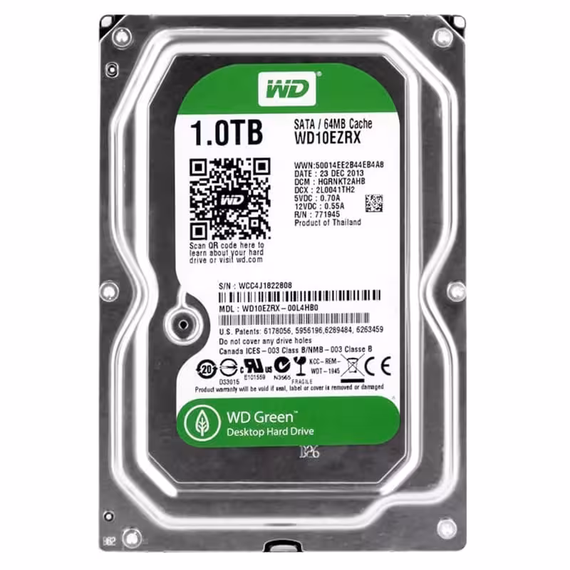 هارد 1 ترابایت اینترنال HDD WD Green WD10EZRX 1TB (استوک)