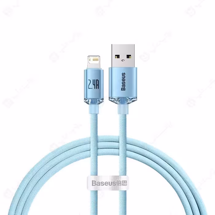 کابل شارژ USB به لایتنینگ بیسوس مدل Crystal Shine CAJY00110 به طول 1.2 متر