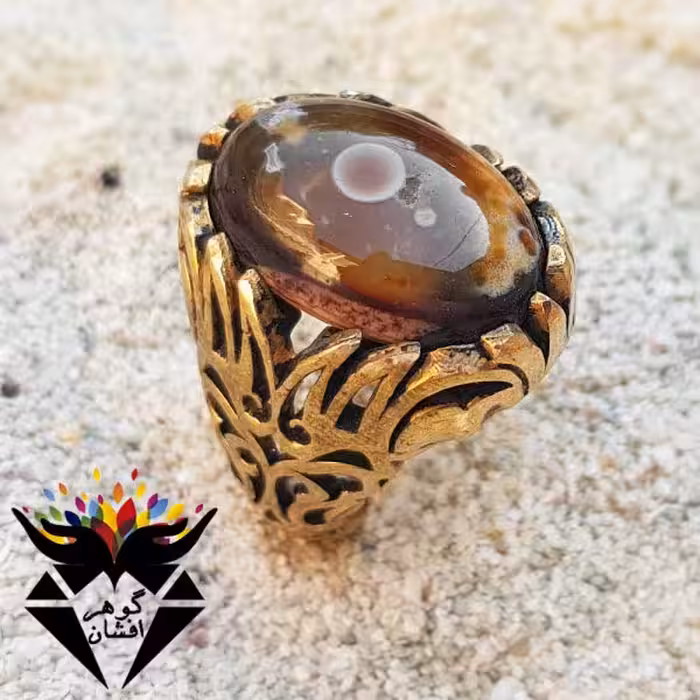 انگشتر طلاروس عقیق باباقوری اصل R3292