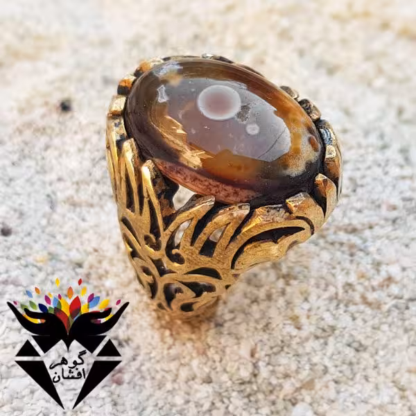 انگشتر طلاروس عقیق باباقوری اصل R3292