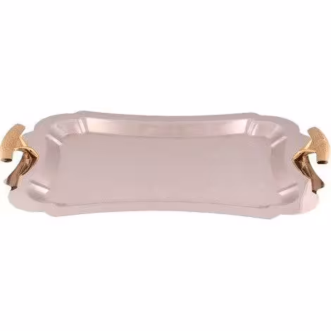 سینی مستطیل بزرگ دالبر دسته طلایی نگینی ریور کد G7126