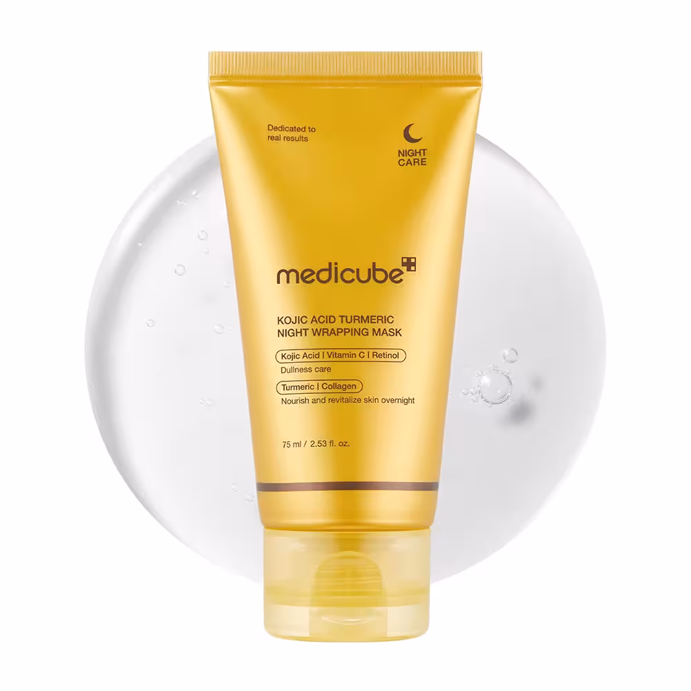 ماسک شب روشن‌کننده و ضدچروک مدی‌کیوب – حاوی کوجیک اسید و زردچوبه |Medicube Kojic Acid & Turmeric Sleeping Mask