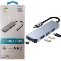 هاب 4 پورت TYPE-Cبه USB3.0 مدل P-3612