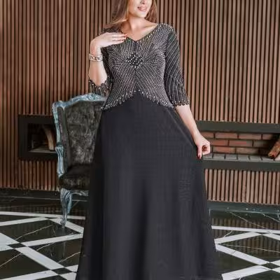پیراهن زنانه لمه مدل پیراهن مجلسی سایز بزرگ ماکسی سایز بزرگ