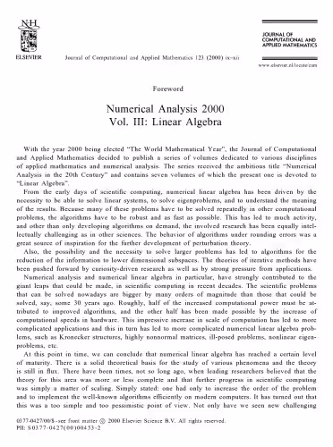 خرید و دانلود نسخه کامل کتاب Numerical Analysis 2000 : Linear Algebra - Linear Systems and Eigenvalues (Numerical Analysis 2000)