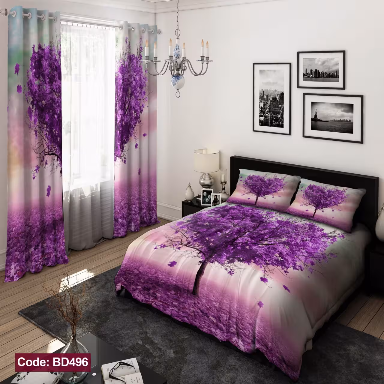 ست 6 تکه روتختی مخمل ضد لک ترک طرح بزرگسال کد 496