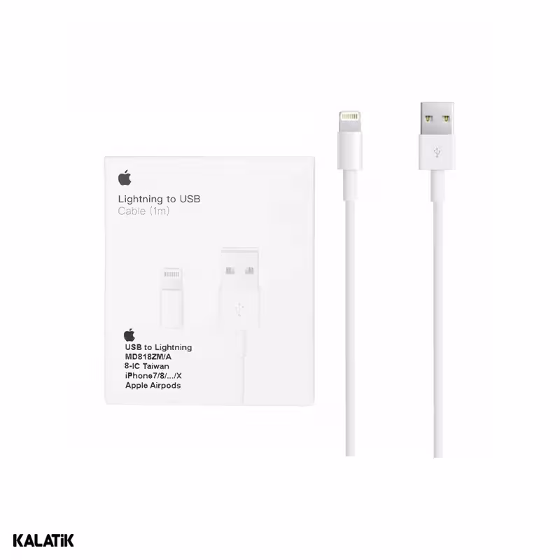 کابل تبدیل USB-A به لایتنینگ اپل آیفون 7 مدل MD818ZM/A 8IC Taiwan به طول 1 متر-شارسل