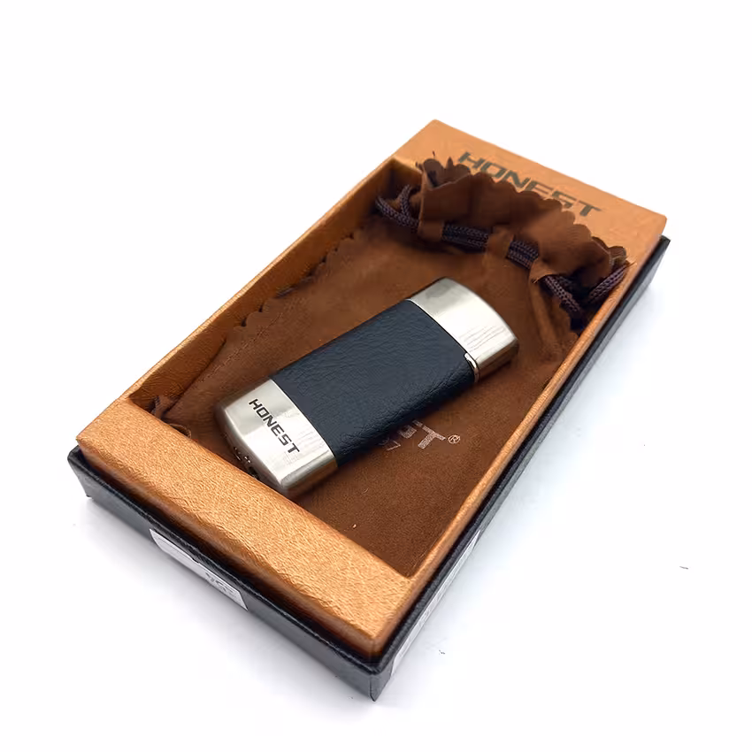 فندک گازی هانست چرم نقرای کد L120367