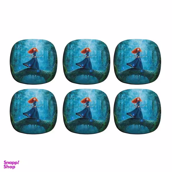 زیر لیوانی ترمه طراحان ایده مدل انیمیشن Brave01 کد CFP1386 بسته 6 عددی