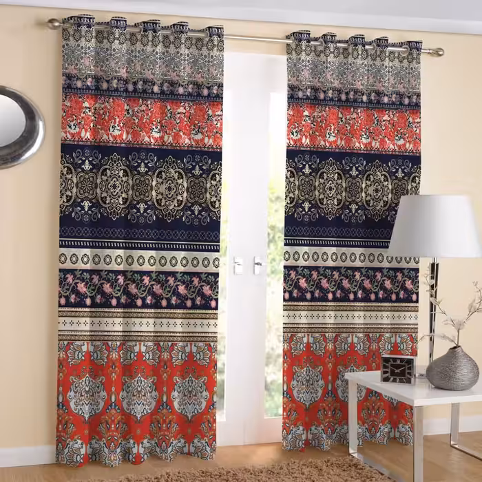 پرده مدل هازان چاپی طرح سنتی  کد 2230 سایز 280x140 سانتی متر