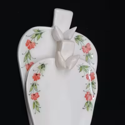 شیرینی خوری سرامیکی هیوا طرح سرو شیراز کد 10918957 مجموعه 2عددی