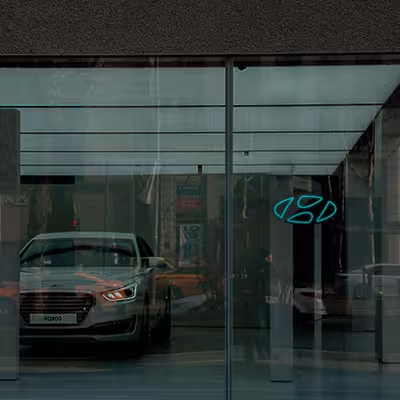 چراغ دیواری نئون دیزاین طرح Hyundai-BL_TBL