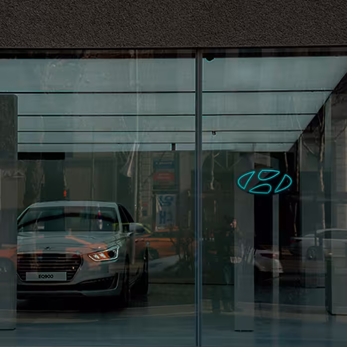 چراغ دیواری نئون دیزاین طرح Hyundai-BL_TBL 