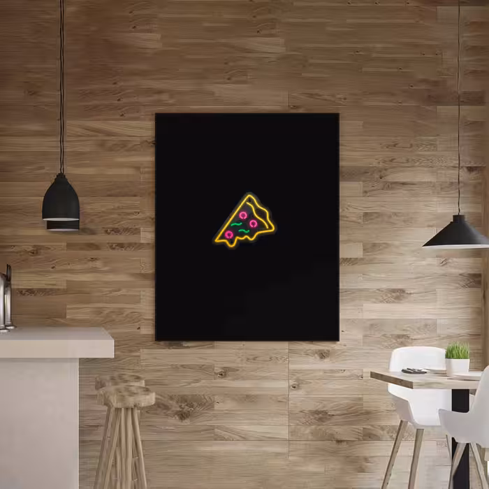 چراغ دیواری نئون دیزاین طرح Pizza-Slice_MLC