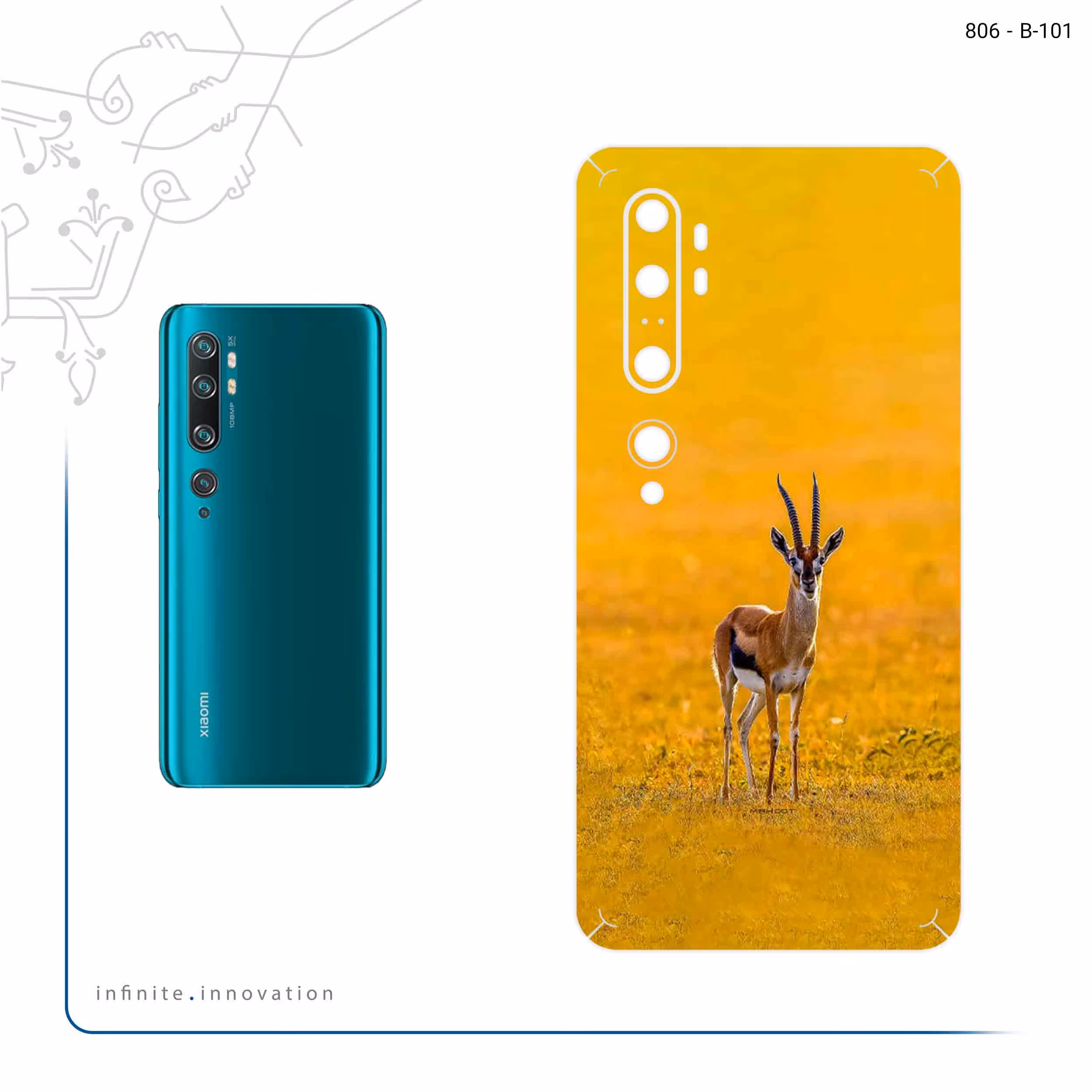 برچسب پوششی ماهوت مدل Gazelle مناسب برای گوشی موبایل شیائومی Mi Note 10 Pro