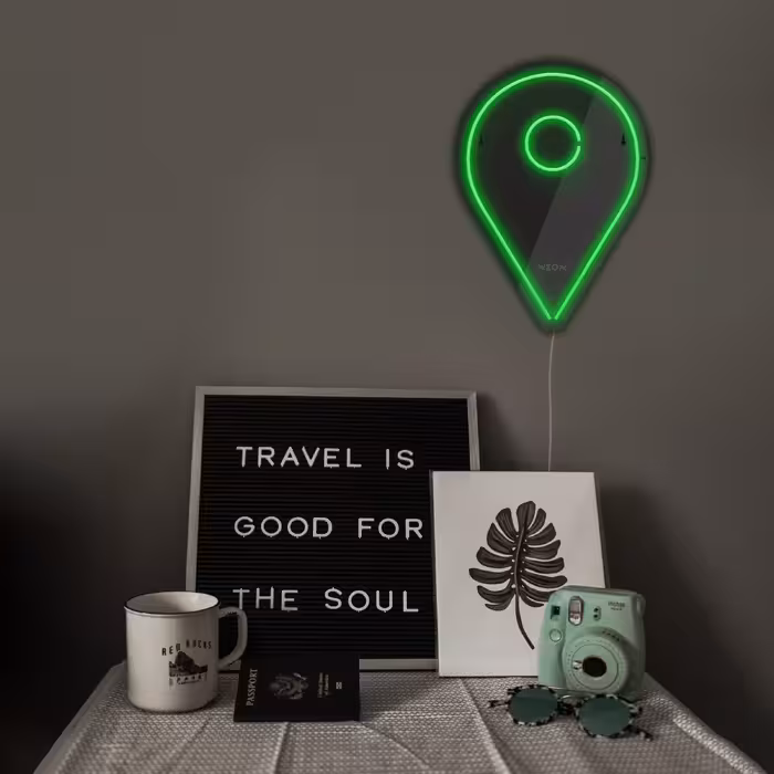 چراغ دیواری نئون دیزاین طرح Location-BL_GR