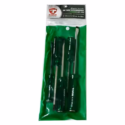 پیچ گوشتی چهارسو و دوسو ضربه خور تیوان مدل HT - 00615 مجموعه 5 عددی 