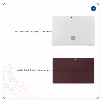 برچسب پوششی ماهوت مدل Matte-Dark-Brown-Leather مناسب برای تبلت مایکروسافت Surface Pro 2 2013