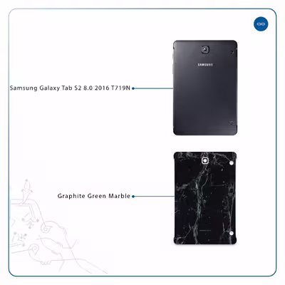برچسب پوششی ماهوت مدل Graphite-Green-Marble مناسب برای تبلت سامسونگ Galaxy Tab S2 8.0 2016 T719N