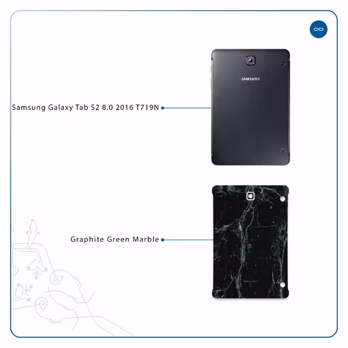 برچسب پوششی ماهوت مدل Graphite-Green-Marble مناسب برای تبلت سامسونگ Galaxy Tab S2 8.0 2016 T719N