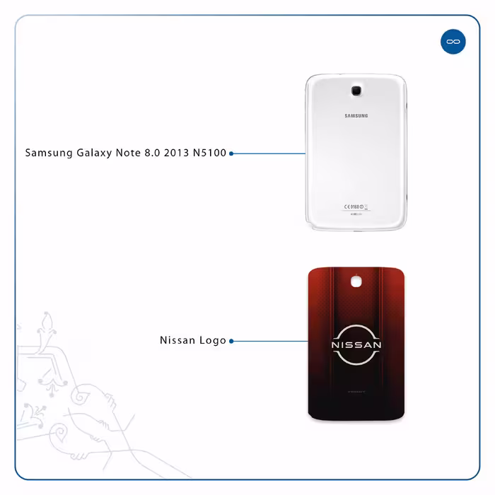 برچسب پوششی ماهوت مدل Nissan-Logo مناسب برای تبلت سامسونگ Galaxy Note 8.0 2013 N5100