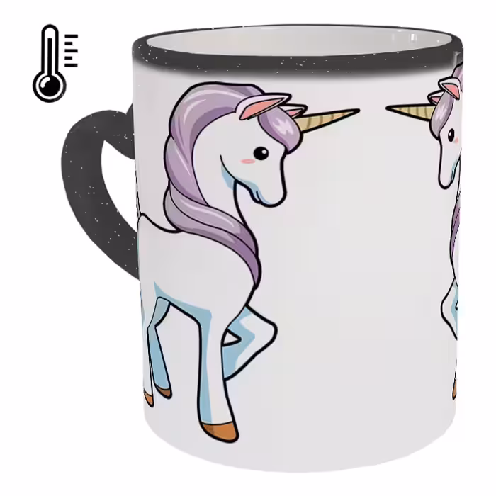 ماگ حرارتی مدل دسته قلبی اکلیلی طرح یونیکورن کد 35