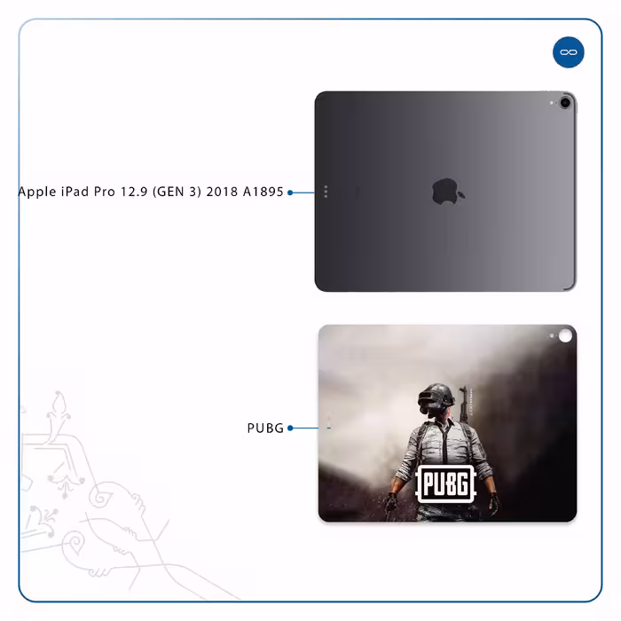 برچسب پوششی ماهوت مدل Pubg-Game مناسب برای تبلت اپل iPad Pro 12.9 (GEN 3) 2018 A1895