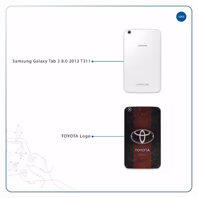 برچسب پوششی ماهوت مدل TOYOTA-Logo مناسب برای تبلت سامسونگ Galaxy Tab 3 8.0 2013 T311