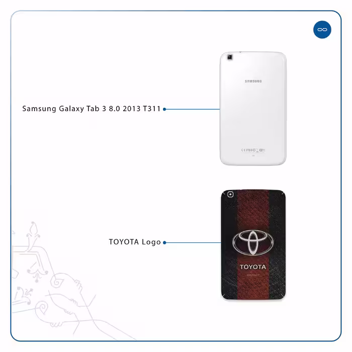 برچسب پوششی ماهوت مدل TOYOTA-Logo مناسب برای تبلت سامسونگ Galaxy Tab 3 8.0 2013 T311