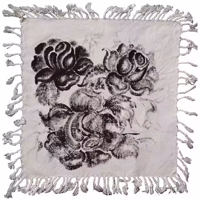 رومیزی چاپ دستی مدل گل رز