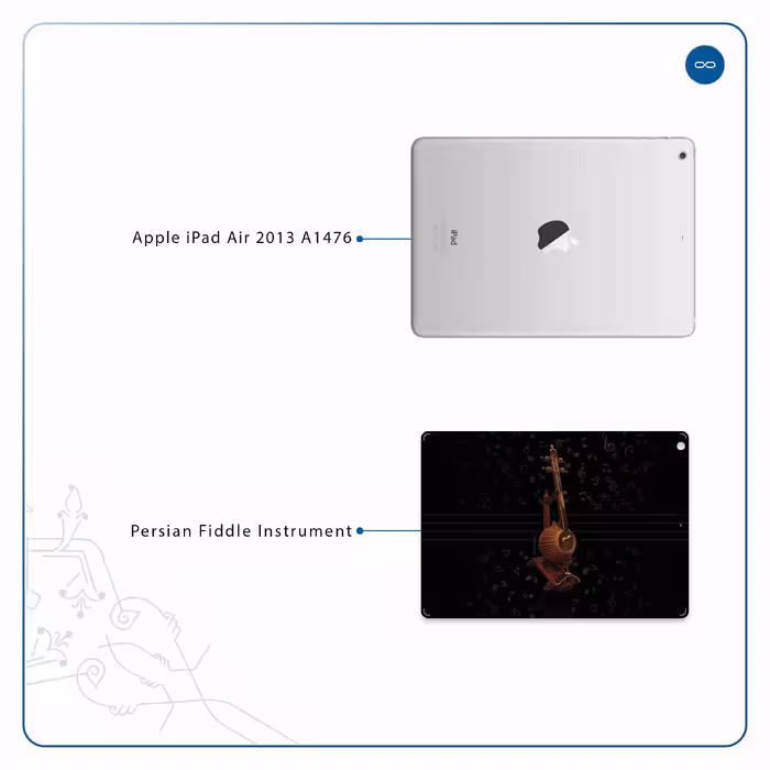 برچسب پوششی ماهوت مدل Persian Fiddle Instrument مناسب برای تبلت اپل iPad Air 2013 A1476