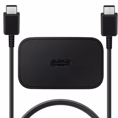 شارژر دیواری سامسونگ مدل EP-TA200CBEGGB به همراه کابل تبدیل USB-C