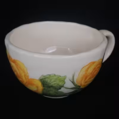  ست فنجان و نعلبکی سرامیکی هیوا مدل گل رز برجسته کد 10882355