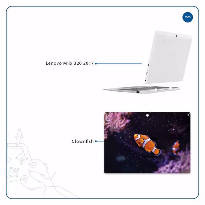 برچسب پوششی ماهوت مدل Clownfish مناسب برای تبلت لنوو Miix 320 2017