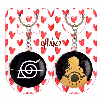 جاکلیدی خندالو مدل ناروتو اوزوماکی و قبیله کونوها انیمه ناروتو کد 1128011283 مجموعه 2 عددی