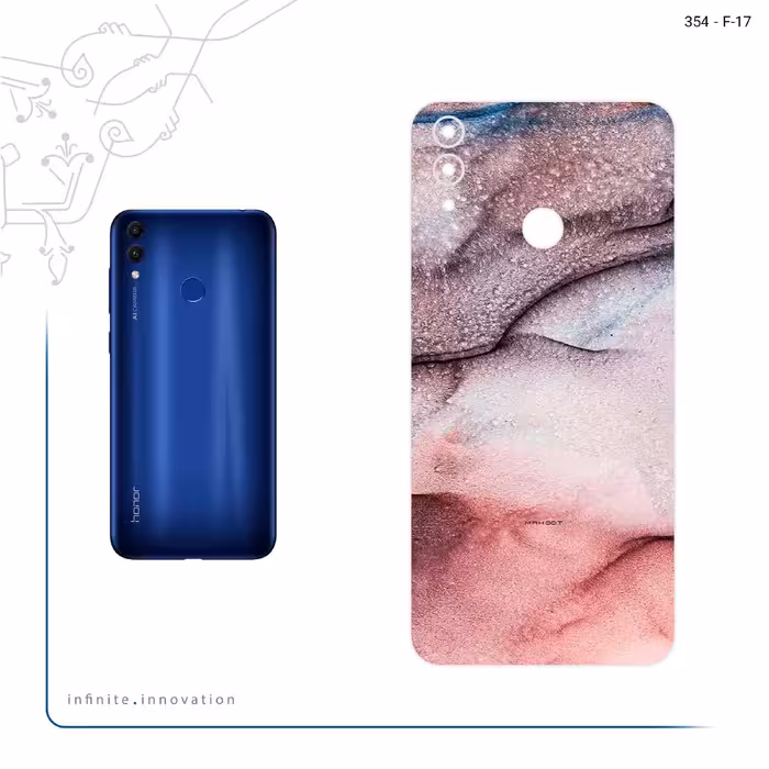 برچسب پوششی ماهوت مدل Smoky pink marble مناسب برای گوشی موبایل آنر 8C