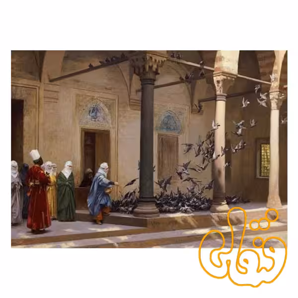 پازل رونزبرگر کبوتر ها در حیاط pigeons in courtyard 19026